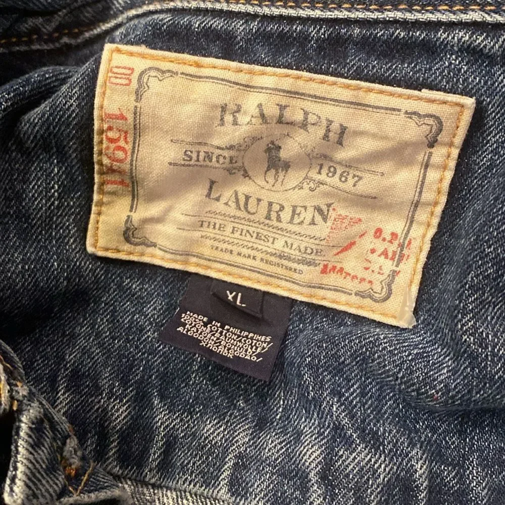 Ralph Lauren Blue Jean Cropped Jacket Girls Size XL